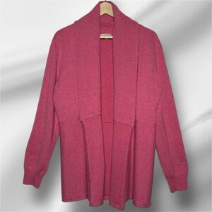 PINK Open Front Long Cardigan size Large- nylon-wool blend